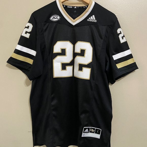 Adidas Georgia Tech Yellow Jackets Football Jersey Black Mens HG4404 NEW $130 - Picture 2 of 12